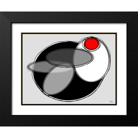 Black, white and Red IV Black Modern Wood Framed Art Print with Double Matting by Medeiros, Celito