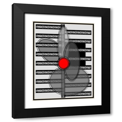 Black, white and Red VI Black Modern Wood Framed Art Print with Double Matting by Medeiros, Celito