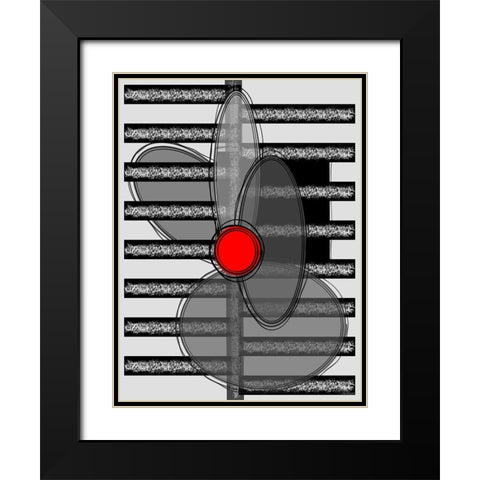 Black, white and Red VI Black Modern Wood Framed Art Print with Double Matting by Medeiros, Celito