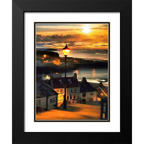Evening Sun by the Sea Black Modern Wood Framed Art Print with Double Matting by Medeiros, Celito