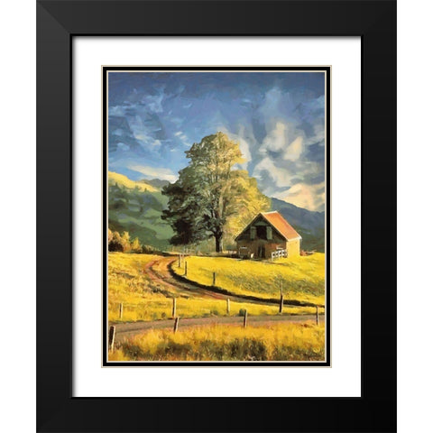 A Big Tree Black Modern Wood Framed Art Print with Double Matting by Medeiros, Celito