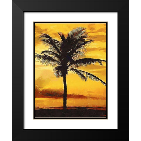 Sunset over the Palms - Diptych B Black Modern Wood Framed Art Print with Double Matting by Medeiros, Celito