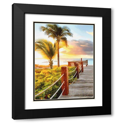Pier to the Beach - Diptych A Black Modern Wood Framed Art Print with Double Matting by Medeiros, Celito