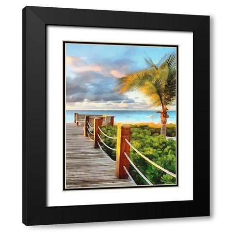 Pier to the Beach - Diptych B Black Modern Wood Framed Art Print with Double Matting by Medeiros, Celito