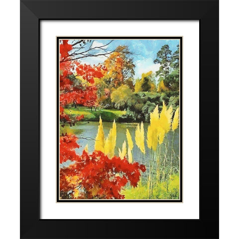 Colorful Autumn Black Modern Wood Framed Art Print with Double Matting by Medeiros, Celito