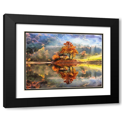 Beautiful Autumn Black Modern Wood Framed Art Print with Double Matting by Medeiros, Celito
