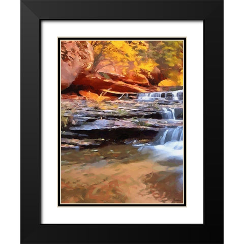 Small Watterfall - Diptych A Black Modern Wood Framed Art Print with Double Matting by Medeiros, Celito