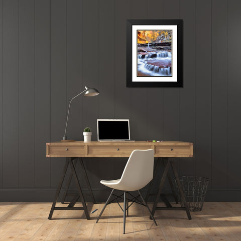Small Watterfall - Diptych B Black Modern Wood Framed Art Print with Double Matting by Medeiros, Celito