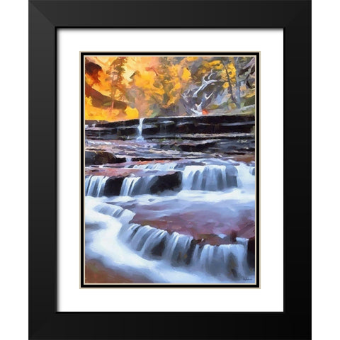Small Watterfall - Diptych B Black Modern Wood Framed Art Print with Double Matting by Medeiros, Celito