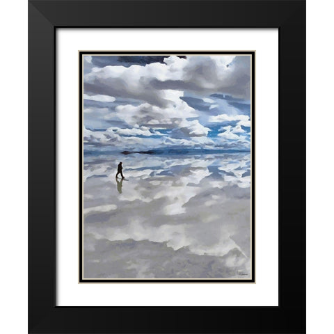 Walk between Salt and Sky - Diptych A Black Modern Wood Framed Art Print with Double Matting by Medeiros, Celito