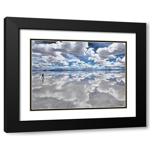 Walk between Salt and Sky Black Modern Wood Framed Art Print with Double Matting by Medeiros, Celito