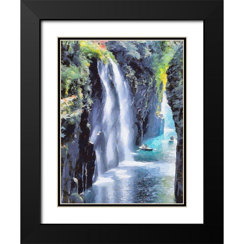 Great Watterfall Black Modern Wood Framed Art Print with Double Matting by Medeiros, Celito