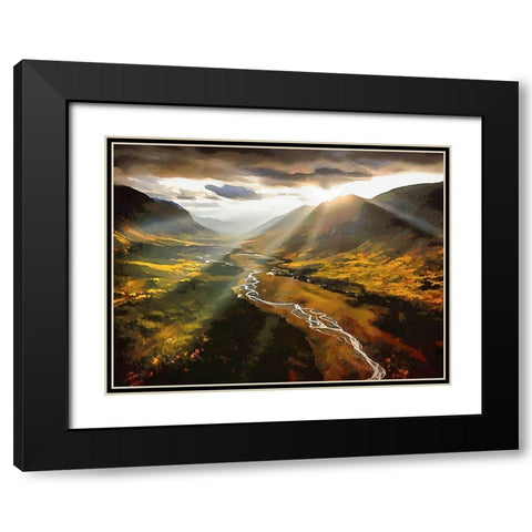 Beautiful Sunrise Black Modern Wood Framed Art Print with Double Matting by Medeiros, Celito