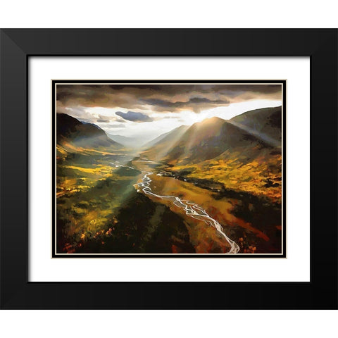 Beautiful Sunrise Black Modern Wood Framed Art Print with Double Matting by Medeiros, Celito