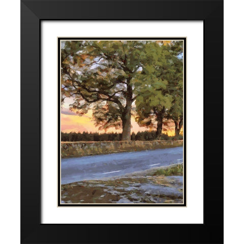 Oak Way by Sunset - Diptych A Black Modern Wood Framed Art Print with Double Matting by Medeiros, Celito