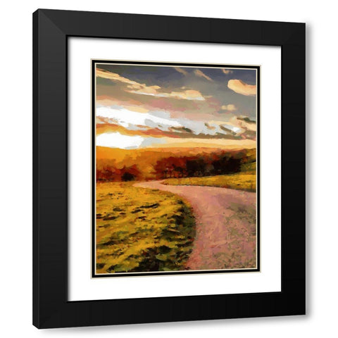 Sunset Road - Diptych A Black Modern Wood Framed Art Print with Double Matting by Medeiros, Celito