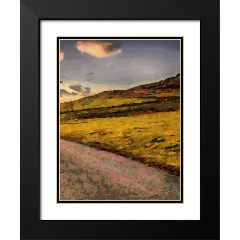 Sunset Road - Diptych B Black Modern Wood Framed Art Print with Double Matting by Medeiros, Celito