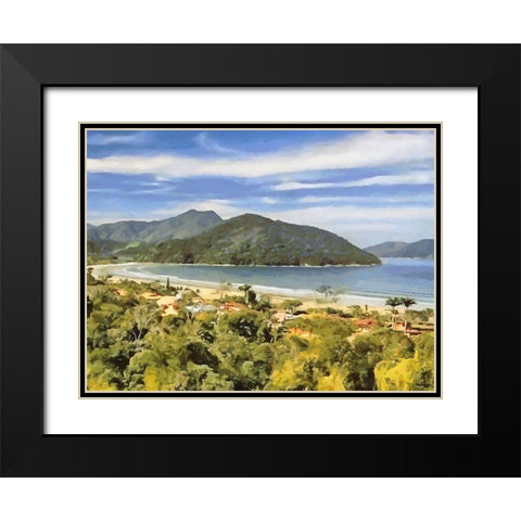 Silent Bay Black Modern Wood Framed Art Print with Double Matting by Medeiros, Celito
