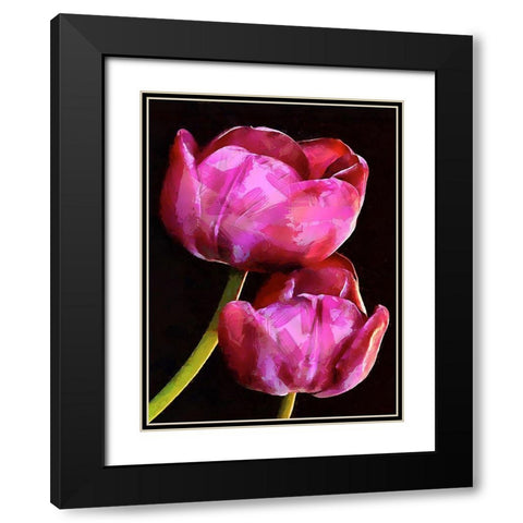 Spring Floral Variations IX Black Modern Wood Framed Art Print with Double Matting by Medeiros, Celito