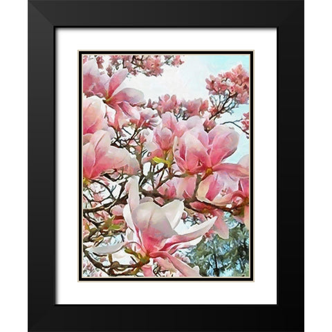 Spring Floral Variations XIII Black Modern Wood Framed Art Print with Double Matting by Medeiros, Celito