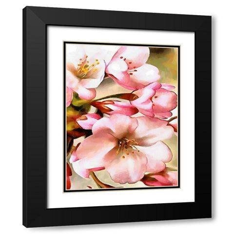 Spring Floral Variations XV Black Modern Wood Framed Art Print with Double Matting by Medeiros, Celito