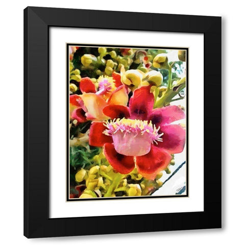Spring Floral Variations XVI Black Modern Wood Framed Art Print with Double Matting by Medeiros, Celito
