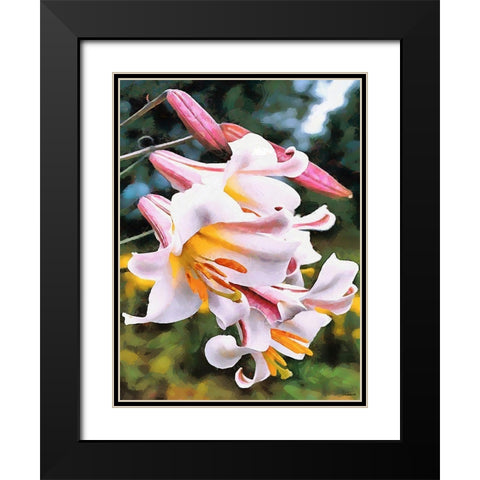 Spring Floral Variations XVII Black Modern Wood Framed Art Print with Double Matting by Medeiros, Celito