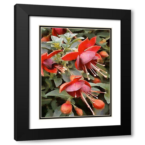 Spring Floral Variations XXIII Black Modern Wood Framed Art Print with Double Matting by Medeiros, Celito