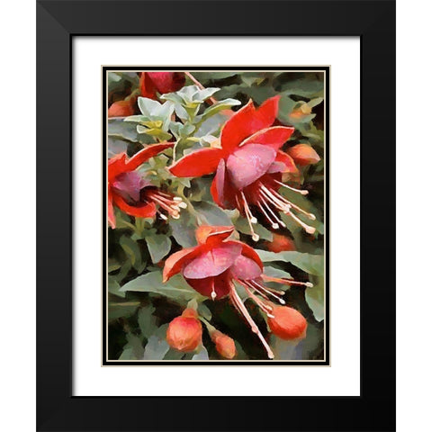 Spring Floral Variations XXIII Black Modern Wood Framed Art Print with Double Matting by Medeiros, Celito