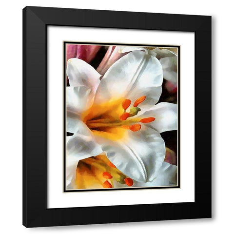 Spring Floral Variations XXIV Black Modern Wood Framed Art Print with Double Matting by Medeiros, Celito