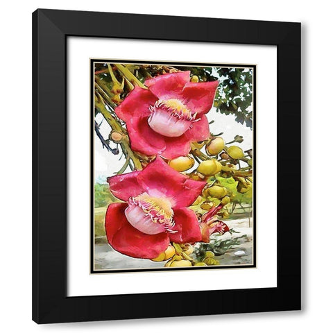 Spring Floral Variations XXVIII Black Modern Wood Framed Art Print with Double Matting by Medeiros, Celito