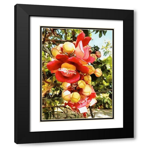 Spring Floral Variations XXIX Black Modern Wood Framed Art Print with Double Matting by Medeiros, Celito