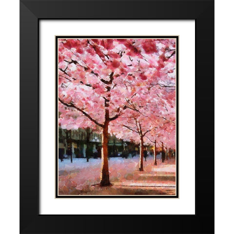 Spring Floral Variations XXXI Black Modern Wood Framed Art Print with Double Matting by Medeiros, Celito