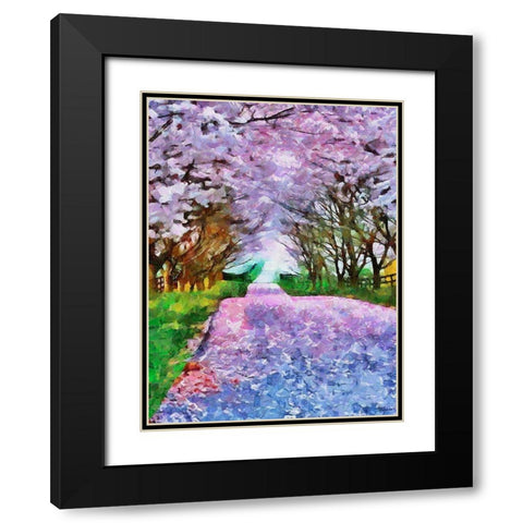 Spring Floral Variations XXXII Black Modern Wood Framed Art Print with Double Matting by Medeiros, Celito