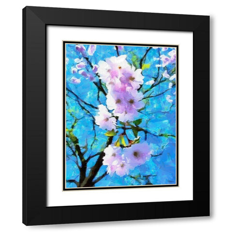 Spring Floral Variations XXXVIII Black Modern Wood Framed Art Print with Double Matting by Medeiros, Celito