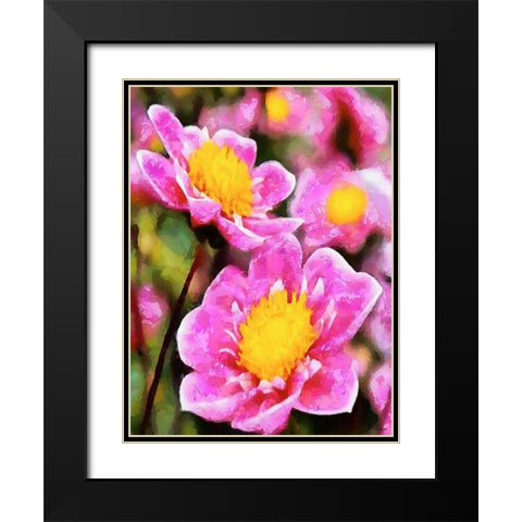 Spring Floral Variations XLII Black Modern Wood Framed Art Print with Double Matting by Medeiros, Celito