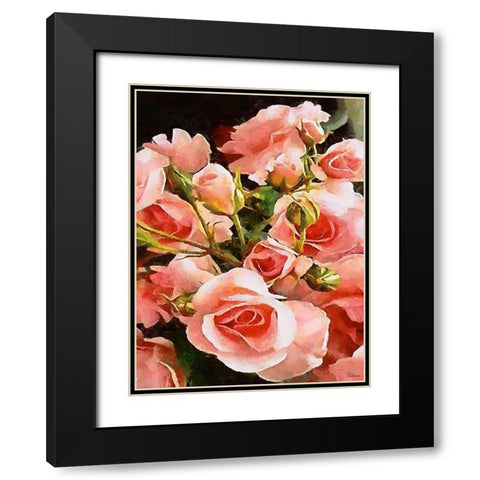 Spring Floral Variations XLVI Black Modern Wood Framed Art Print with Double Matting by Medeiros, Celito