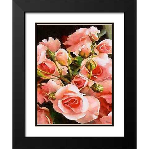Spring Floral Variations XLVI Black Modern Wood Framed Art Print with Double Matting by Medeiros, Celito