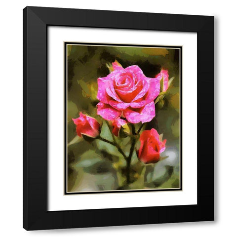 Spring Floral Variations XLVII Black Modern Wood Framed Art Print with Double Matting by Medeiros, Celito