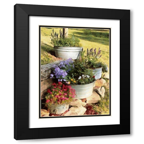 Ornamental Garden Black Modern Wood Framed Art Print with Double Matting by Medeiros, Celito