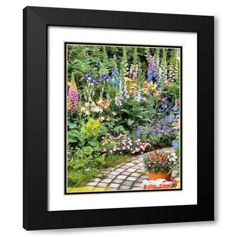 Full color Garden Black Modern Wood Framed Art Print with Double Matting by Medeiros, Celito