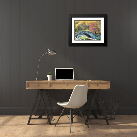 An Old Stone Bridge Black Modern Wood Framed Art Print with Double Matting by Medeiros, Celito