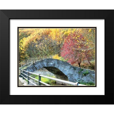 An Old Stone Bridge Black Modern Wood Framed Art Print with Double Matting by Medeiros, Celito