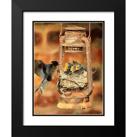 We are Hungry Black Modern Wood Framed Art Print with Double Matting by Medeiros, Celito