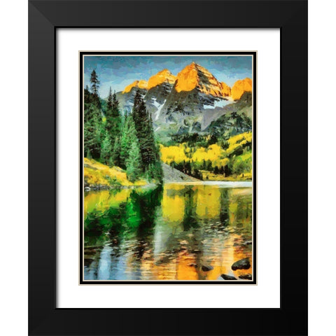 Austrian Alps II Black Modern Wood Framed Art Print with Double Matting by Medeiros, Celito