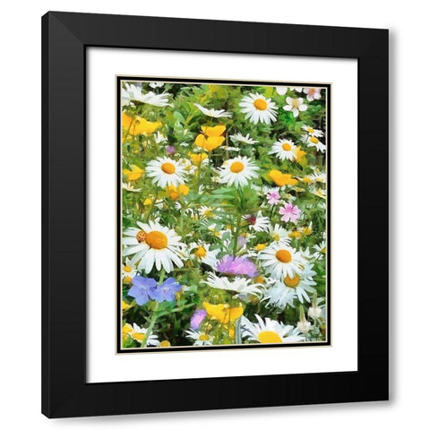 Meadow full of Flowers Black Modern Wood Framed Art Print with Double Matting by Medeiros, Celito