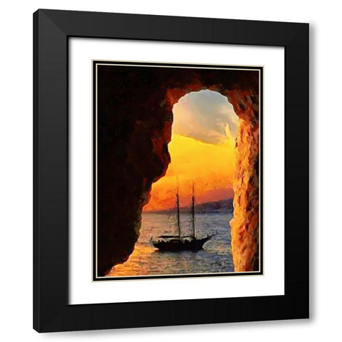 The Gap Between the Rocks Black Modern Wood Framed Art Print with Double Matting by Medeiros, Celito