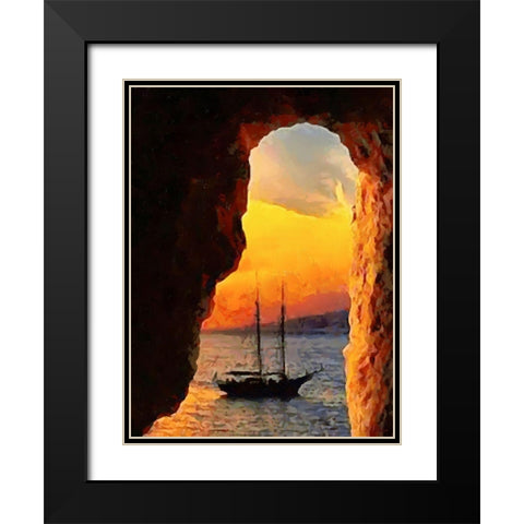 The Gap Between the Rocks Black Modern Wood Framed Art Print with Double Matting by Medeiros, Celito