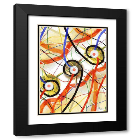 Mood of Abstraction II Black Modern Wood Framed Art Print with Double Matting by Medeiros, Celito