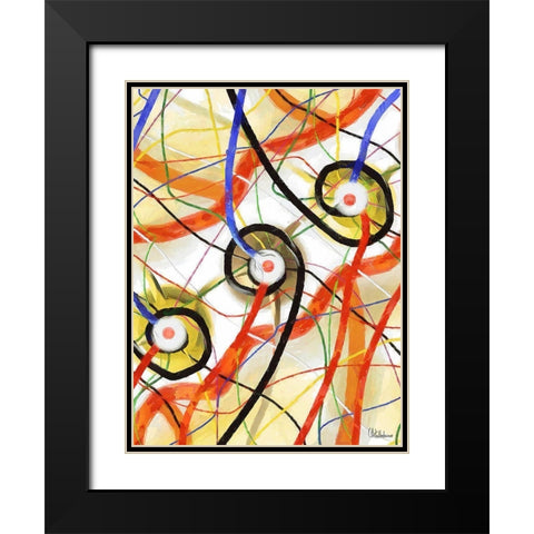Mood of Abstraction II Black Modern Wood Framed Art Print with Double Matting by Medeiros, Celito